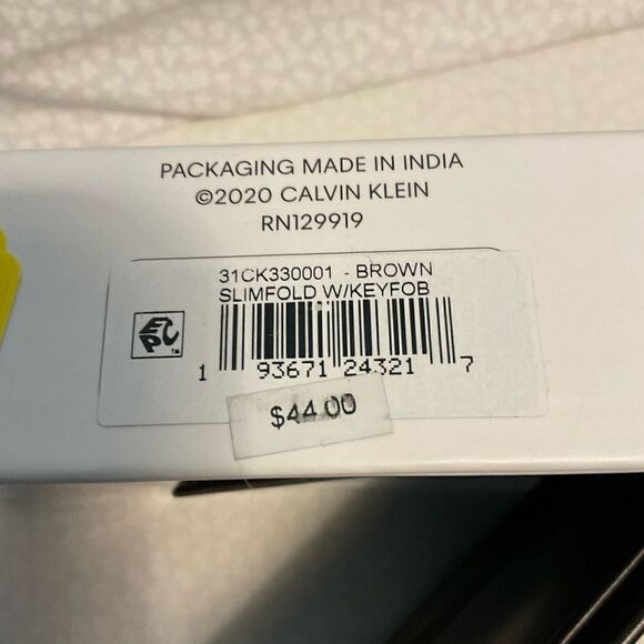 Calvin Klein Brown Slimfold Wallet with Key Fob - Picture 4 of 9